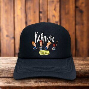 Korn Beavis And Butthead Kornholio Mens Trucker Hat Black 90s Retro MTV TV Show